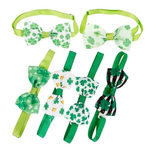 Collier léger pour chat et chien Saint-Patrick avec 6 noeuds papillon verts