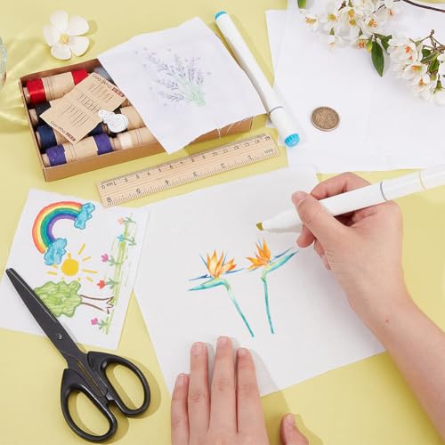 NBEADS 50 Pcs 100% Cotton White Precut Square Fabric 18.2x18.3cm for Embroidery Quilting, Tie-dye, Hand Painting, Sewing - Image 3