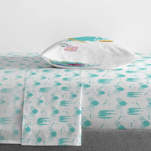 Image of Jay Franco Kids Sheet Set with Fitted, Flat Sheets & Pillow Cover - Ultra-Soft Bedding with Pillowcase for Room Decor, Blue - Princess Cinderella, 3 Piece Twin