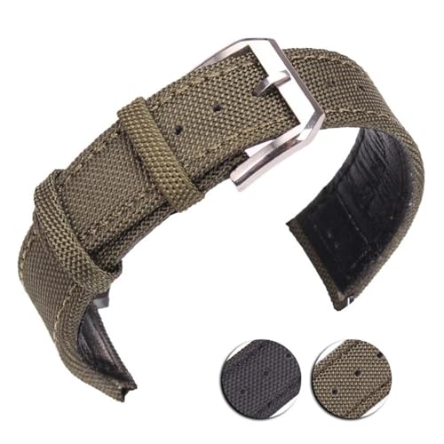 Correa de reloj de nailon verde de 21 mm para senderismo 3