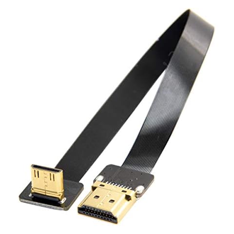 JSER CYFPV 90 Degree Up Angled FPV Mini HDMI Male to HDMI Male FPC Flat Cable 20cm for FPV HDTV Multicopter Aerial Photography Cover