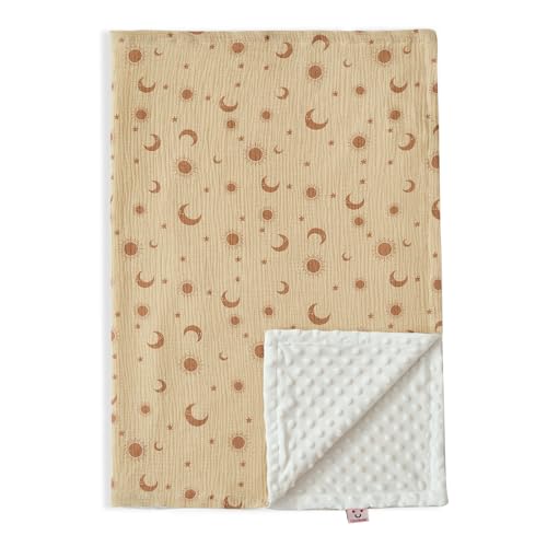 Image of QSTEHEML Baby Blanket for Boys Girls Super Soft Blanket,Fluffy WarmLightweight Baby Receiving Blankets,Double Layer with Dotted Backing for Toddler Nurser (Moon and Stars)(40" L x 30" W)