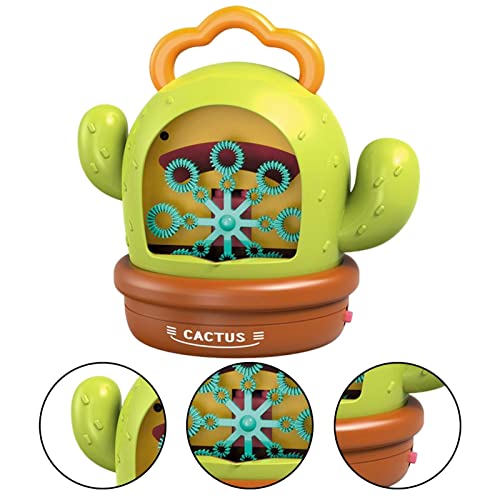 Criador de bolhas | Soprador de bolhas recarregável em forma de cacto | Máquina de bolhas com luzes