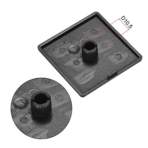Image of uxcell 5050 EU Standard Profile End Cap, Plastic Square Aluminum Extrusion Plug for Trolley, Fish Tank Rack, Storage Rack, Black 50x50mm 5pcs