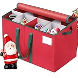 EverMerry Nutcracker Storage Containers and Figurine Collectibles Storage Box， Large Ornament Storage Organizer Stores Up to 8 Holiday Christmas Nutcrackers Figurines-Carolers Ornaments Red/15 Inches