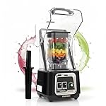CRANDDI Professional Smoothie Blender, 2200W Commercial Soundproof Quiet blender with Removable Soundproof Shield for Crushing Ice, MilkShakes, Puree, Self-Cleaning, 50oz 110V K80 (Black)