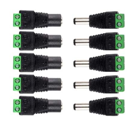 DC 12V 5.5 * 2.1mm no-Solder Male/Female Power Plug Connection Adapter Jack Socket for Signal Colour LED Strip CCTV Camera-image-0