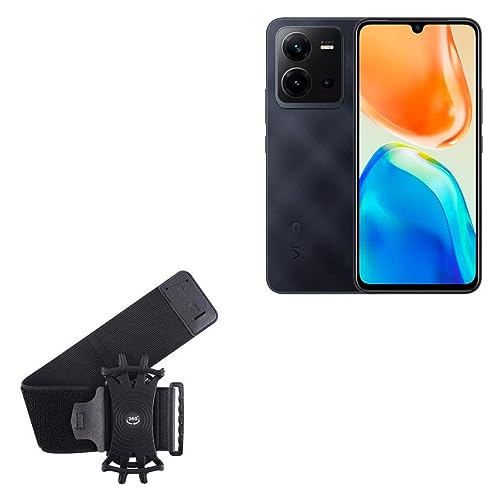 BoxWave Holster Compatible with vivo V25e - ActiveStretch Sport Armband, Adjustable Armband for Workout and Running - Jet Black