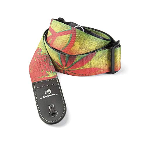 MAGMA Leathers - Correa para guitarra (poliéster, suave, 5 cm), diseño de reggae, Impresión por sublimación con diseño Reggae, Standard