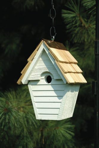 Heartwood Wren-In-The-Wind Bird House in Whitewashed