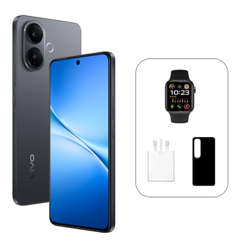 vivo V60 Lite 5G (Elegant Black 12GB RAM 512GB) | 120Hz AMOLED Display | 32MP Selfie Camera | 6500mAH Battery | IP65 | Smartwatch 24M Warranty 455Days Screen Replacement Middle East Version