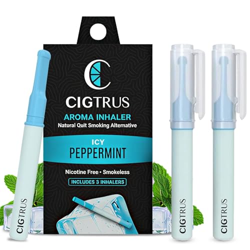 Image of Cigtrus Quit Smoking Inhaler - Natural Refreshing, Smokeless Non Electric Diffuser Pen, No Nicotine or Vape - Menthol ICY Peppermint 3pk