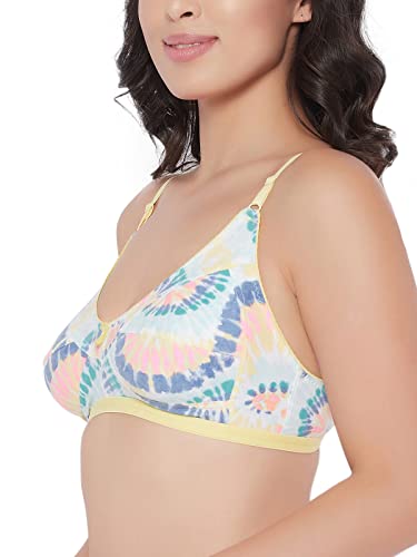 Image of Clovia Women's Cotton Non-Padded Non-Wired Heart Print Full Figure Bra