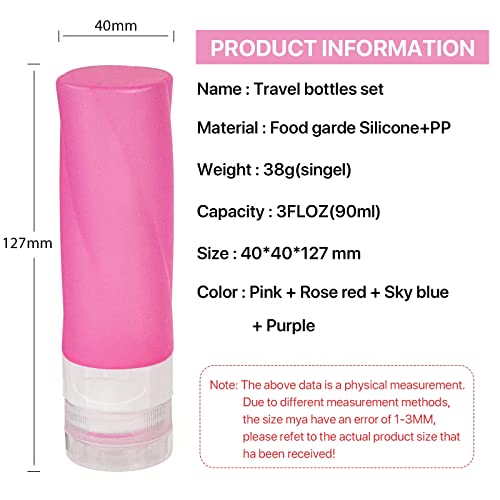 Bottiglie da Viaggio in Silicone - 4 Pezzi