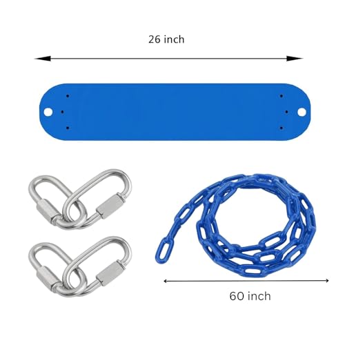 Image of Flexible Swing Seat Set For Kids /Adults Outdoor Park Garden Tree Backyard With Meter Plastic Coated Chain, Weight Support Upto 150kg, (1.5 Meter, Blue) ,4 Cm