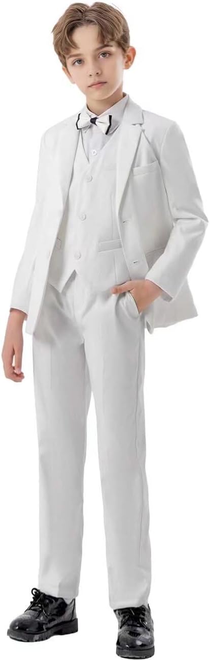 Boys Suit for Kids Tuxedo Boys Formal Dress 3 Piece Slim Fit Suit Set Wedding Ring Bearer Outfit