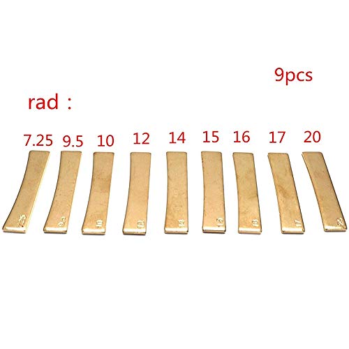 KKmoon 9Pcs Fret Press Guitar Caul Insere Latão Dourado 7.25/9.5/10/12/14/15/16/17/20 Raio Fingerboa