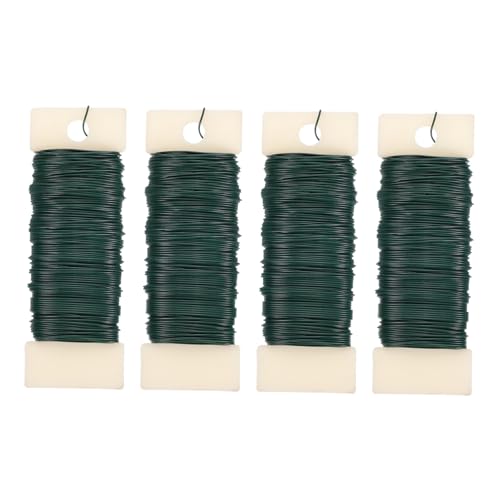 4 Rolls Floral Paper Wrapped Wire Flexible Garland Flower Arrangement Wire 35m/roll Florist Wire for Use