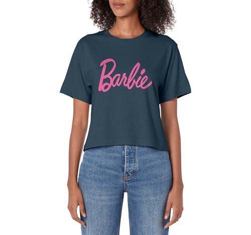 Barbie Classic Pink Logo Women's Crop Top