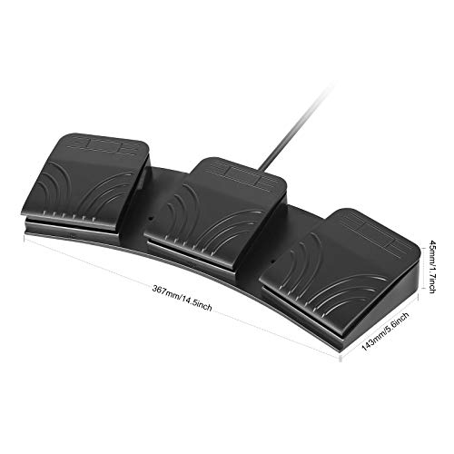 Interrupteur optique USB à triple pédale iKKEGOL avec 3 touches programmables pour PC et jeu - 3