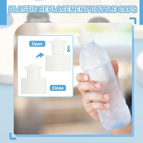 Bouchon de rechange 24 mm blanc plastique étanche pour flacon et bouteille d'eau