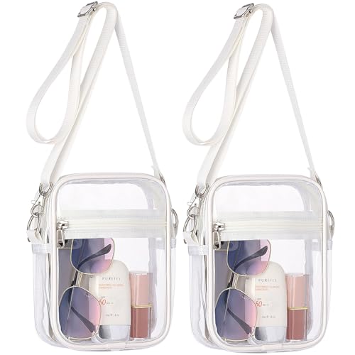 Image of PACKISM Clear Bag for Stadium Events - Clear Purses for Women Transparent Crossbody Messenger Bag for Concerts Game Day