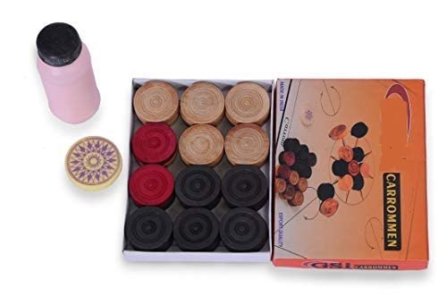 Image of Duro Matte Finish Club Carrom Board for Professionals and Clubs with Coins Striker & Boric Powder, Pack of 1, Beige