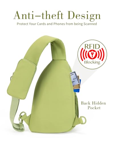 Image of Sling Bag Nylon Crossbody Bags for Women with Anti-theft RFID Blocking Pocket Cross Body Purse Adjustable Shoulder Strap