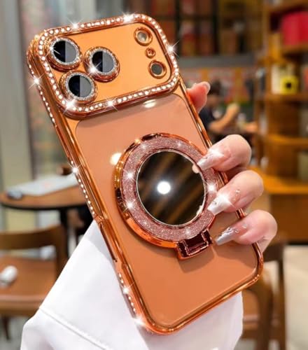 Coque antichoc iPhone 17 Pro Max orange protège objectif et miroir anti-rayures