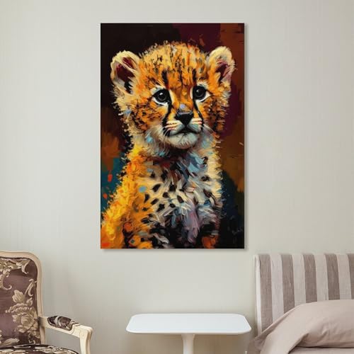 Impression sur toile léopard de qualité supérieure pour bureau - 7