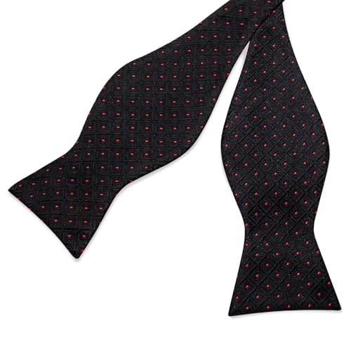 Image of DiBanGu Men Bow Tie Paisley Striped Self-Bow Tie for Men and Silk Woven Bowtie Pocket Square Cufflinks Wedding Party