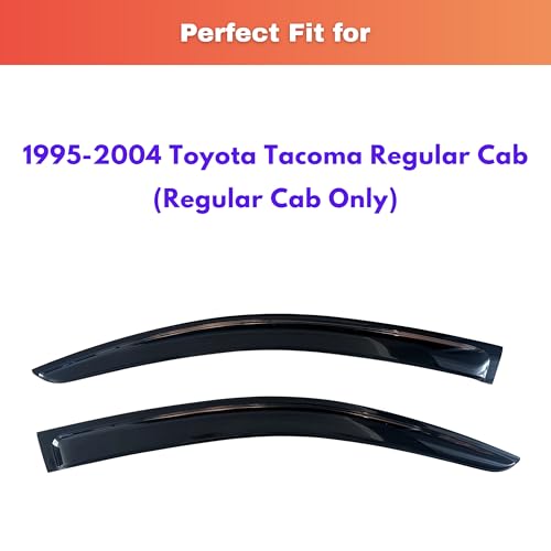 Image of KPY Rain Guards Fit for 1995-2004 Toyota Tacoma Regular Cab, Out-Channel Window Visors Vent Wind Deflectors 2PC, Truck Accessories for 95-04 Tacoma (Single Cab Only)