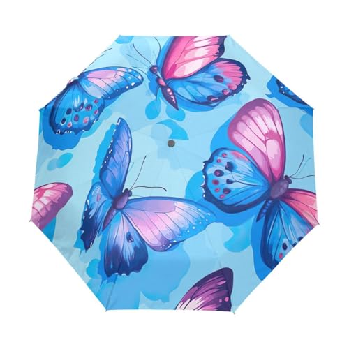 Parapluie compact bleu pour femme GAIREG léger pliable automatique contre la pluie