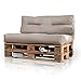 Bestlivings Coussin pour palettes (taupe/80 x 120 cm) - Différents designs - Coussin de détente douillet et