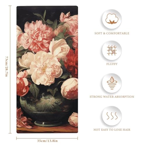 Serviette de bain absorbante séchage rapide à fleurs rose