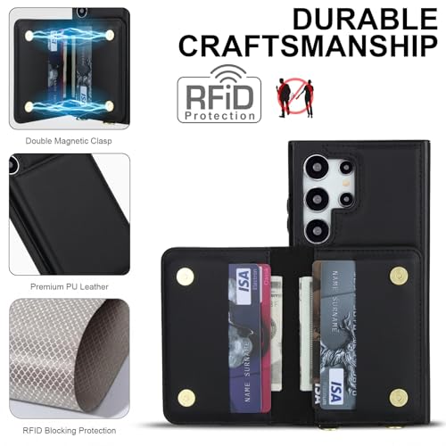 Étui Coque Samsung S24 Ultra Protège Écran Verre et Rangement RFID