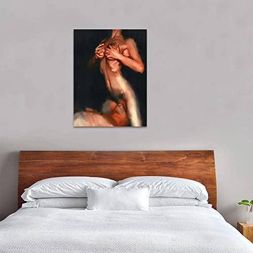 Sexy Couples Wall Art For Bedroom Abstract Nude Women Canvas Painting Modern Erotic Print Poster Wall Decor Artwork Bathroom Home Decorations Stretched And Wooden Framed Ready To Hang - 18"W X 24"H #TOP2