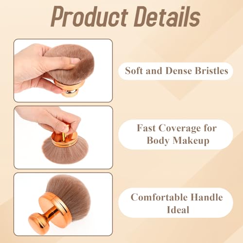 Qianyu Extra Large Body Makeup Brush Self Tanning Bronzers Blend Brush Leg Makeup Self Tan Back Applicator Oval Tanner for Makeup Kabuki Powder Foundation Blusher Coverage Buffing - Image 4