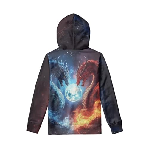 Image of WELLFLYHOM Boys Hooded Sweatshirts Hoodie Pullover Cool Graphic Crewneck Blouses Size 6-16