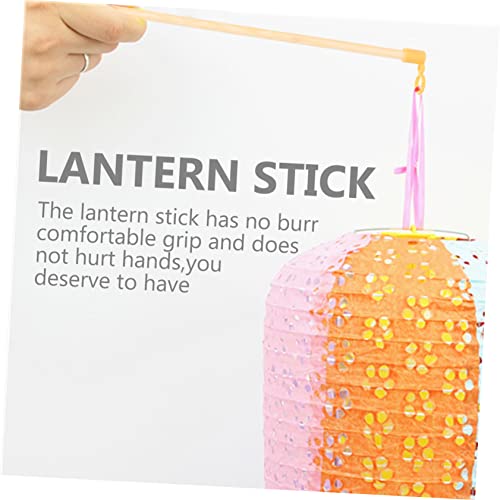Image of 35Pcs Wooden Lantern Sticks for DIY Paper Lanterns, Handheld Lantern Poles with Ergonomic Grip, Multi-Color, 10.43 Inch