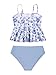SHENHE Girl's 2 Piece High Waisted Ruffle Waffle Swimsuit Bathing Suit Bikini Sets Blue A 11Y
