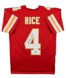 Rashee Rice Authentic Signed Red Pro Style Jersey Autographed BAS