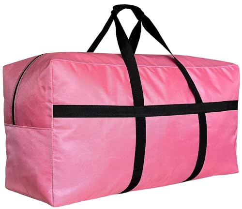 HaoHakka Extra Large Storage Duffle Bag for Travel, Big Foldable XL Duffle Bag for Traveling - Pink