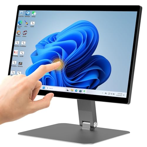 Image of 15.6 inch All in One Industrial Desktop Computer, Fanless N5095 Win 11 Pro Touchscreen Panel PC 8GB RAM, 128GB ROM Tablet PC Panel with Swivel Mount, FHD Display IPS 1920 * 1080