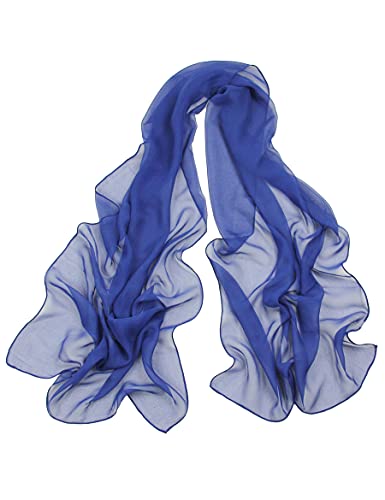 Pantonight Long Chiffon Sheer Scarf For Womens (066 Royal Blue) #TOP5