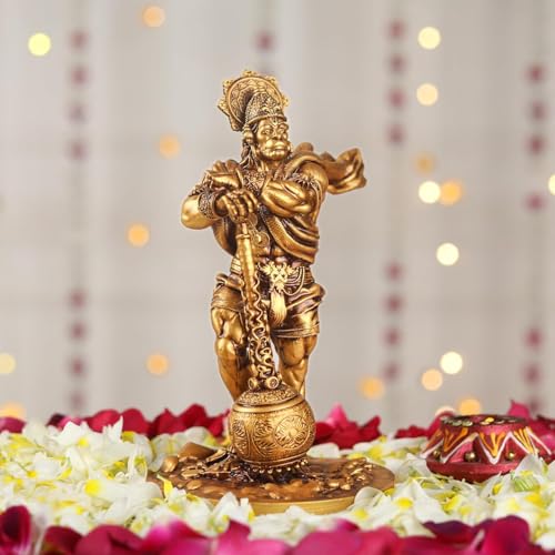 Estatua Lord Hanuman 7.5 Pulgadas de Mármol y Resina miniatura 6