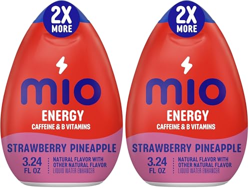 Image of MiO Energy Strawberry Pineapple Smash Naturally Flavored with other natural flavors Liquid Water Enhancer Drink Mix with Caffeine & B Vitamins with 2X More (3.24 fl. oz. Bottle) (Pack of 2)