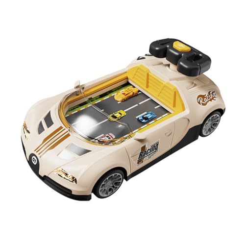 Generisch 2026 Circuit de course moulé pour enfants à piles (4 piles AA non incluses), avec effets de lumière sonores interactifs, jeu d'intérieur pour garçons et filles, jaune, 34 x 16 x 21 cm