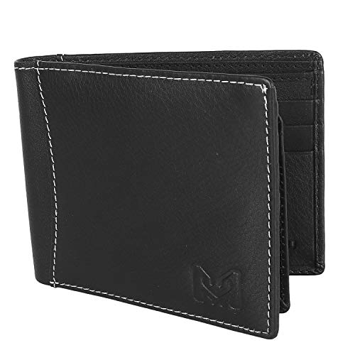 Luxe Leather Wallet, Men Bifold wallet, 100% Cowhide Full Grain Leather Wallet, RFID Blocking Original Leather Black Wallet, Billfold, Bill Sleeves2