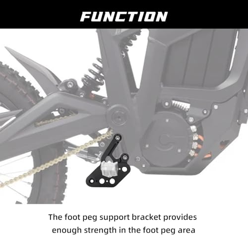 Image of CHANGCHENG CNC Aluminum Foot Pedal Brackets for Talaria Sting MX3 MX4 | Six Positions Adjustable Rest Bracket Brace Support for Talaria Sting MX3 MX4 Electric Dirt Bike Black
